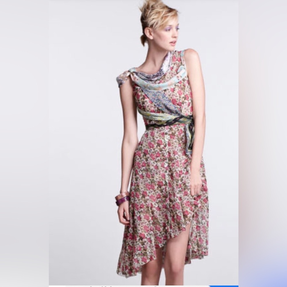 Beguile By Byron Lars Wildeflora flounce dress 6 like new